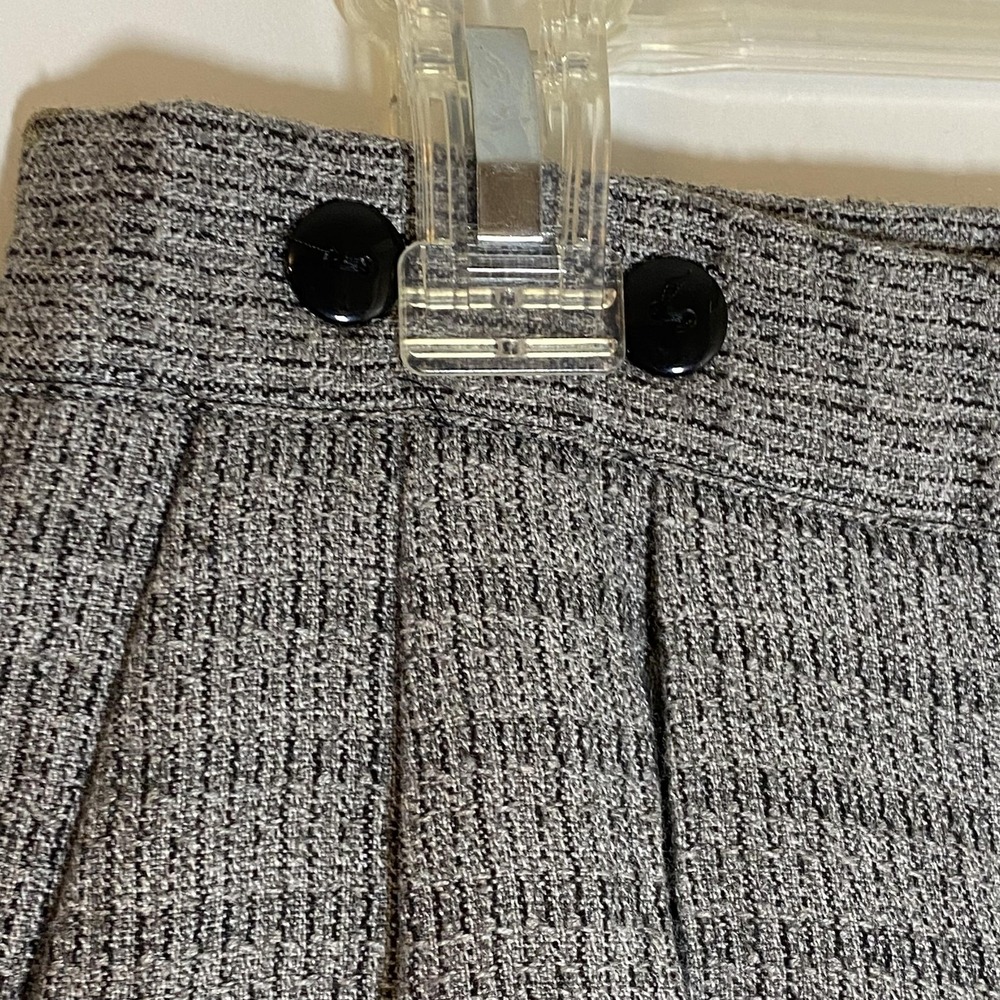 Vintage Kathy Ireland Dress Pants Juniors 9/10 Gray Check Pleated Tapered USA - Picture 7 of 16